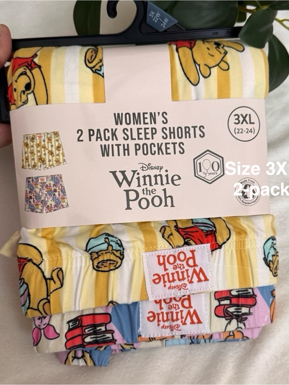 Winnie the Pooh Women's Jersey Knit Sleep Shorts, 2-Pack,3XL